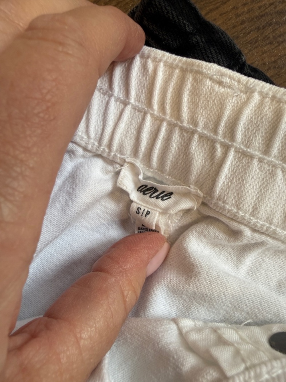 Aerie Women’s Distressed Frayed Hem Shorts - Black and White Size- Small - Picture 7 of 8